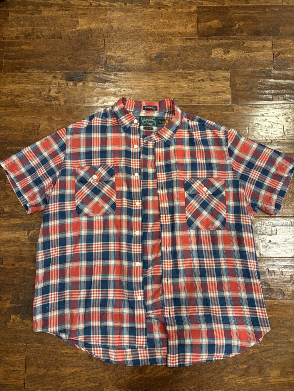 Polo Country Short-Sleeve Plaid Button-Down Shirt - Red, Blue & White